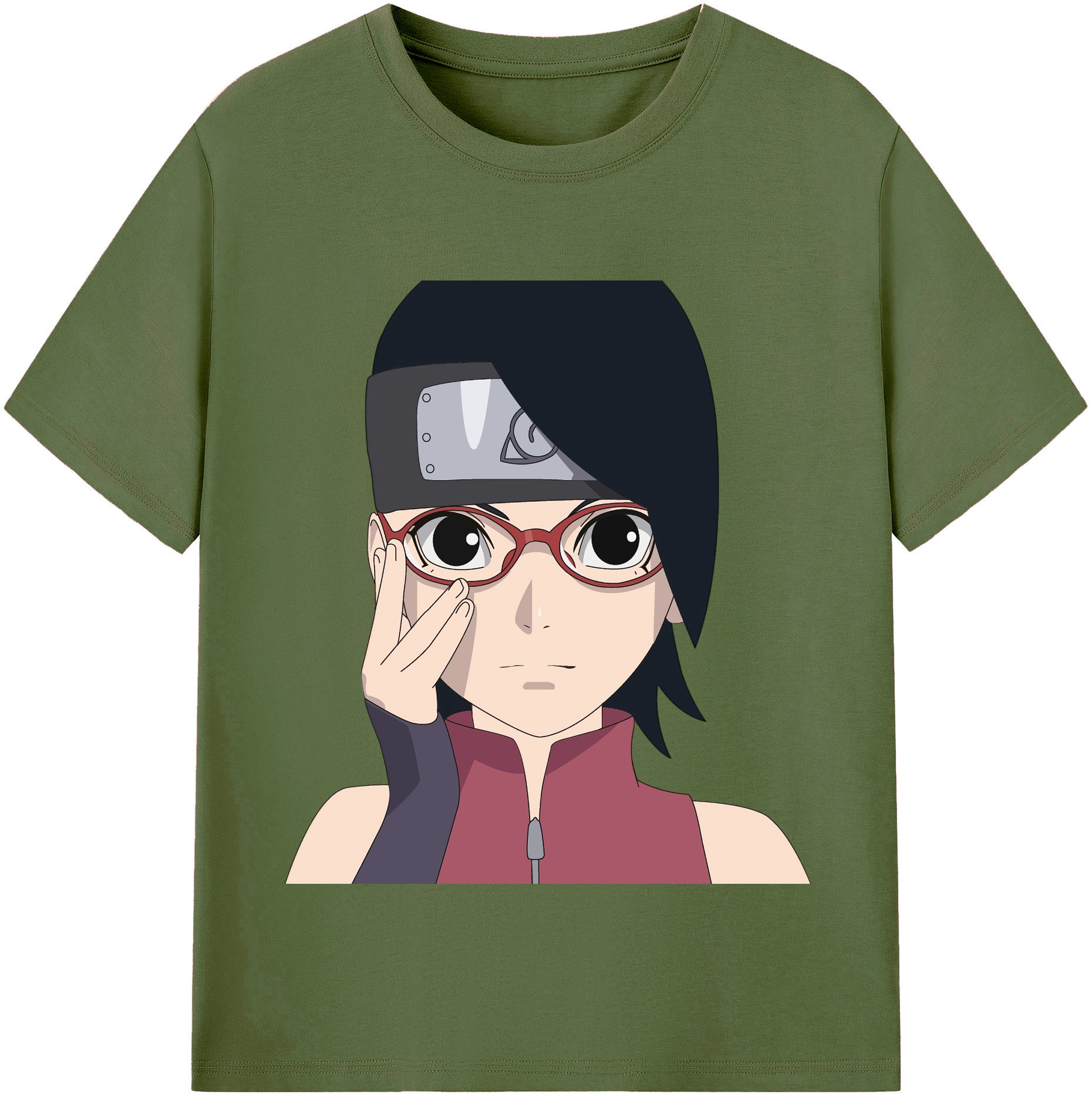 （画像用） NARUTO -ナルト- うちは サラダ Uchiha Sarada 綿100％半袖Tシャツ（フロントプリント）